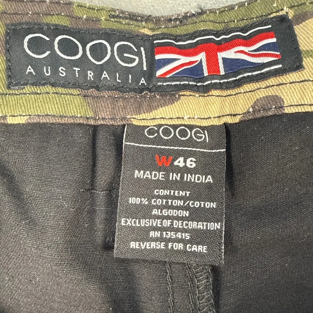 Coogi Australia Mens 46 Black Camo Cargo Shorts Cotton Colorblock Streetwear NEW